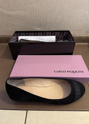 Туфлі carlo pazolini замшеві натуральна шкіра, чорні, модель класичний човен, 38 розмір, стан відмінний