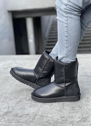 Женские угги ugg  classic black leather