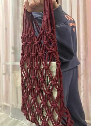 ✨ стильная авоська из шнура ручной работы