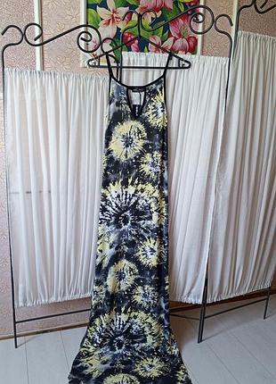 Красиве натуральне плаття максі в принт select.