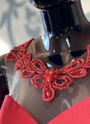 Шикарное красное вечернее платье турецкого бренда omurozer .2 фото