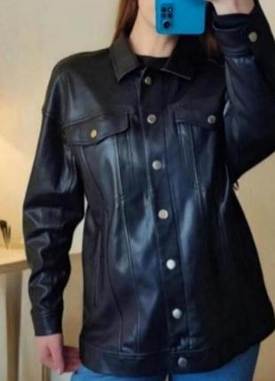 Куртка рубашка женская черная на осень