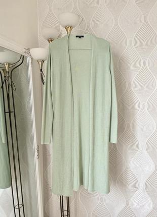 Довгий в’язаний кардиган розміру s в м’ятному кольорі