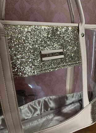 Сумка river island (прозора з золотим та рожевим)