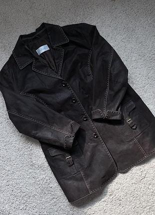 Жіноче дублене пально від ulla popken ідеальний стан,100% шкіра неймовірної якості!