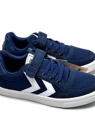 Текстильные кроссовки мальчику размер 33 hummel. детские кроссовки на липучке