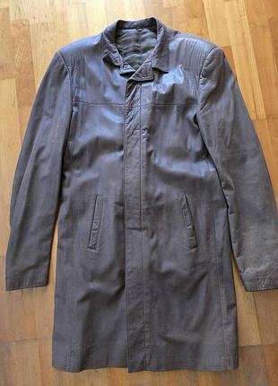 Мужской кожаный кардиган (полупальто)