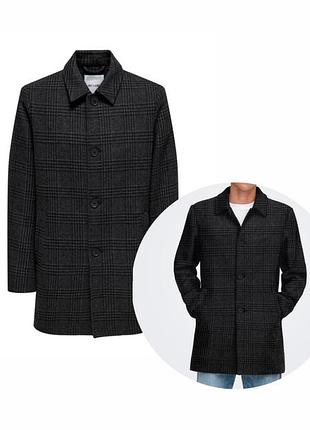 Пальто чоловіче осіннє з штучної та натуральної вовни only&sons