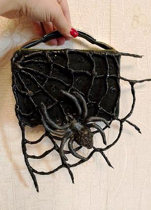 Клатч кожа готический паук