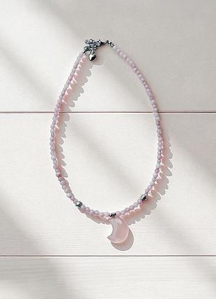 Чокер з рожевого кварцу
