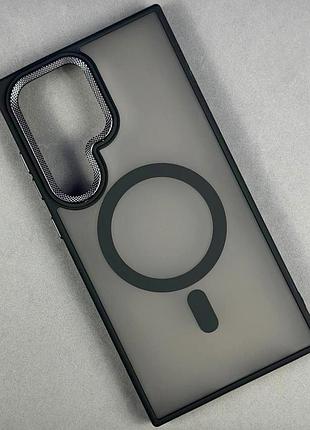 Защитный чехол (накладка) matte corrugated camera magnetic для samsung s24 plus / s25 plus (black)