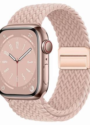 Тканинний ремінець str braided with magnetic buckle for apple watch 42,44,45,49 мм (light pink)