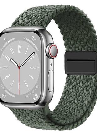 Тканинний ремінець str braided with magnetic buckle for apple watch 42,44,45,49 мм (olive)