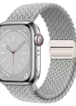 Тканинний ремінець str braided with magnetic buckle for apple watch 38,40,41 мм (light grey)