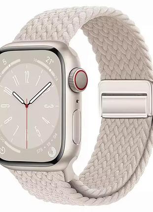 Тканинний ремінець str braided with magnetic buckle for apple watch 42,44,45,49 мм (cream)