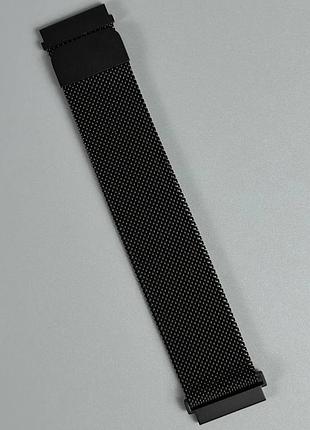 Ремінець для годинника універсальний металевий milanese loop 20 мм (black)
