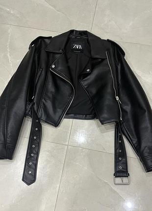 Куртка шкіряна zara укорочена