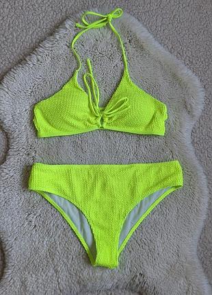 Купальник жатка неоновий