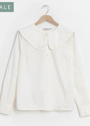 Трендова біла блуза сорочка з комірцем minimum