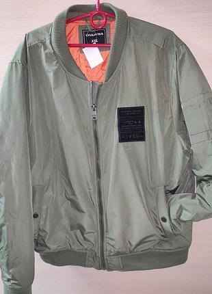 Нова сток стильна демісезона курточка бомбер хакі бренд.chapter.2хл.