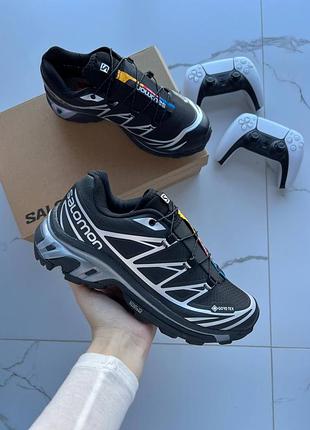 Чоловічі кросівки salomon xt-6 black silver gore-tex  вологозахист