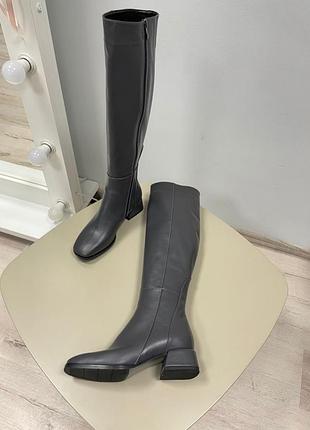 Сапоги кожаные высокие зимние осенние