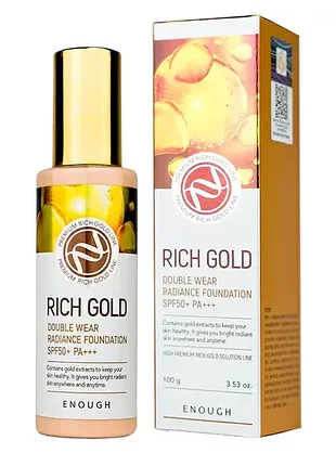 Тональний крем із золотом enough rich gold double wear radiance foundation spf 50+ pa+++ 100 г
