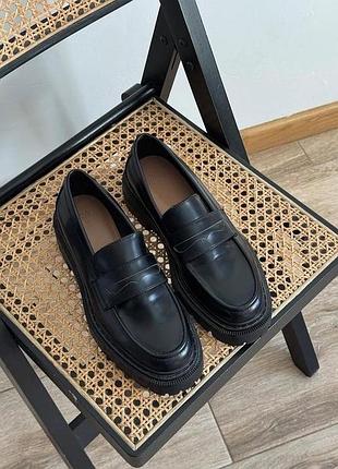 Черные лоферы на массивной подошве h&m