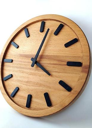 Настенные часы из натурального дерева, серии "wooden" круглые 31см (с подставкой) 01011