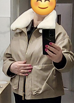 Курточка, кожа, ширина 63 см.