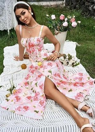 Платье миди в цветочный принт, размер 54 (арт1650)