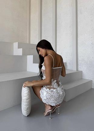 ⭐⭐⭐⭐⭐ сексуальный кружевной прозрачный пеньюар с трусиками sm2401