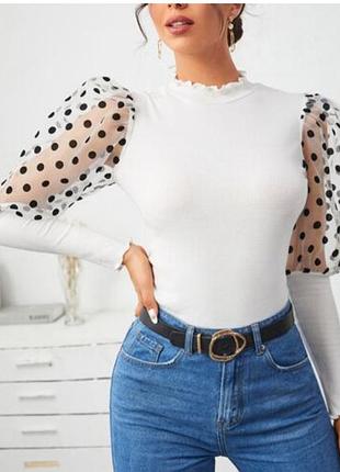 Боди с пышными рукавами