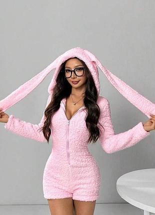 Пижама- комбинезон махровый с ушками