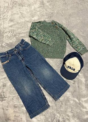Дитячі джинси / дитячий теплий светр / дитяча кепка / теплі речі / дитячі речі / зимній дитячий светр/ набір дитячих речей