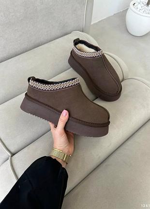 Угги з натуральної замші шоколадні