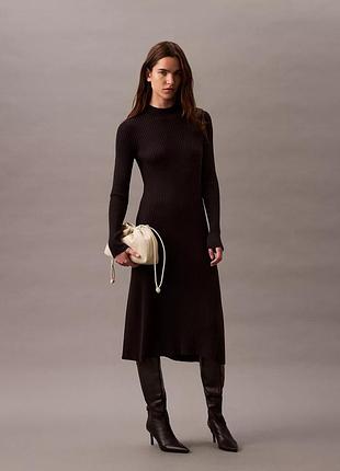 Теплое платье миди calvin klein jeans