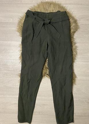 Женские брюки в цвете хаки из льна (1+1=3)