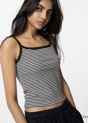 Камісоль uniqlo чорна mini camisole top (stripe)