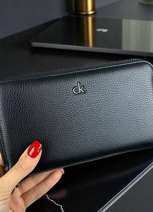 Кожаный мужской клатч стиль calvin klein, портмоне натуральная кожа черный кельвин клейн в коробке 1890