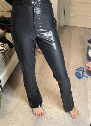 Штани з напиленям брюкі блискучі