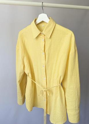 Сорочка з поясом в трендовому кольорі 🍋