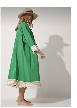 Жіноче кімоно в стилі бохо з китичками 6