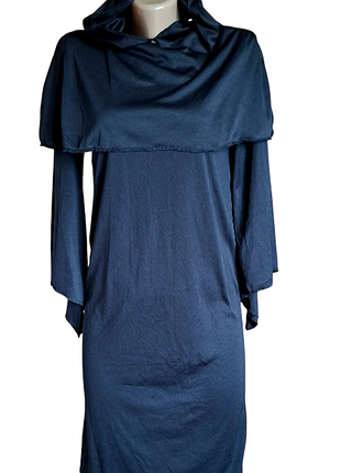 Призрак унисекс балахон halloween с пелериной черный с капюшоном