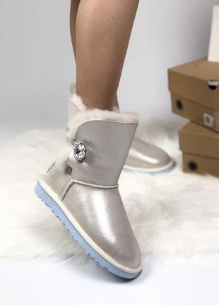 Ugg bailey button silver🆕 шикарные женские угги 🆕 купить наложенный платёж8 фото