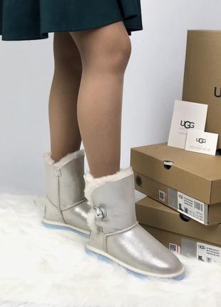 Ugg bailey button silver🆕 шикарные женские угги 🆕 купить наложенный платёж6 фото