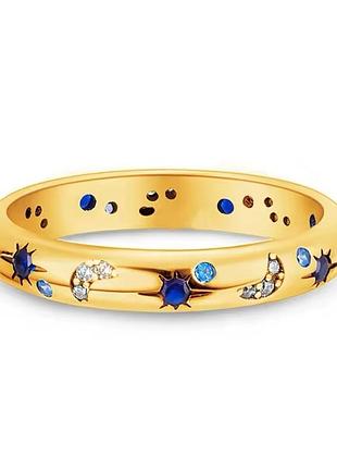 Кольцо с покрытием звездочки луны камушки