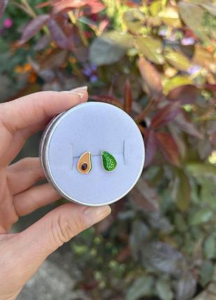 Сережки срібні авокадо s925