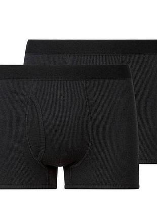Набір трусів боксерів чоловічих в «рубчик» з кишенею 2 шт  р. l (6)- 48/50 напівобʼєм талії -37см , висота-28см  97% бавовна, 3% еластан livergy   355