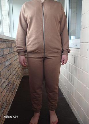 Женский костюм спортивный, прогулочный, трехнитка, на осень-зима, размер 48, производитель украины (steady brand)